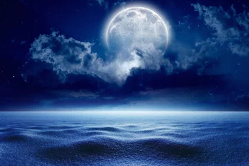 Crédence de cuisine en verre imprimé Pleine lune Winter night, full moon