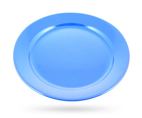 blue plate isolated on white