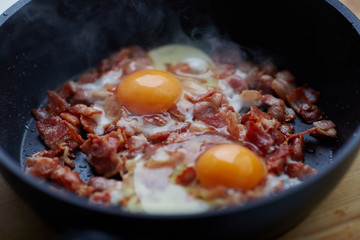 Bacon with egg.