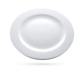 white plate isolated with clipping path