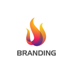 Abstract Color Fire Logo