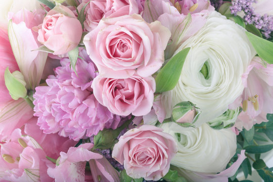 Amazing flower bouquet arrangement close up