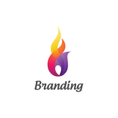 Abstract Color Fire Logo