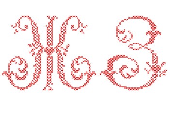 Russian letters.Cross Stitched Fonts. Cyrillic alphabet for embroidery. Set Cyrillic letters. Stitch font. picture RASTR