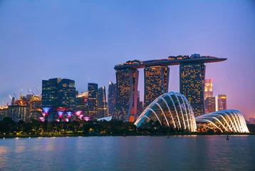 Vlies Fototapete Asiatische Orte Finanzdistrikt von Singapur