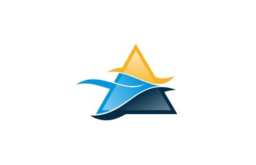 Fototapeta na wymiar triangle wave logo