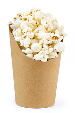 cardboard bucket full of popcorn 