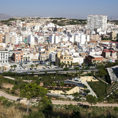Obraz premium Cityscape viewed from the Santa Barbara castle. It is the second largest city of Valencian community