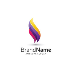 Abstract Color Flame 3d Logo