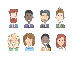 Business People Profile Icon Man Woman Doodle