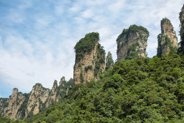 Fototapeta na wymiar Impressive mountain needles in Zhangjiajie national park