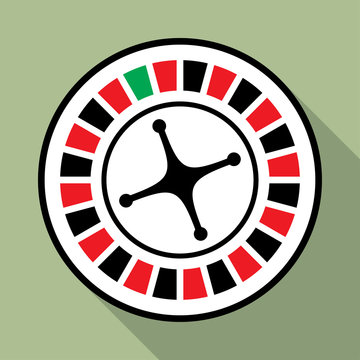 Casino Roulette Wheel Flat Icon