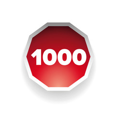Number thousand vector label red