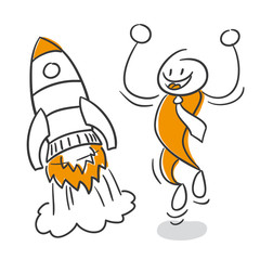 Strichmännchen Serie Pumpy / Rakete
