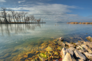 Beautiful landscape from lake Balaton in Hungary