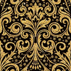 Plaid avec motif Style glamour papier peint floral doré