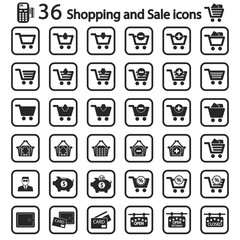 Shopping and sale icon set