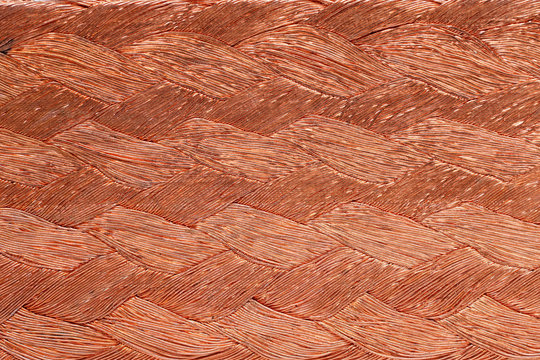 closeup of braided copper wire for background usage