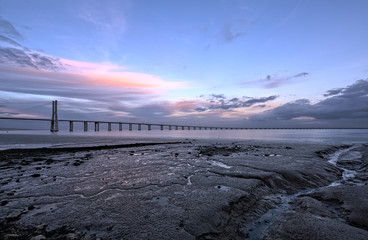 Vasco da Gama Bridge in Lisbon. The longest bridge in Europe