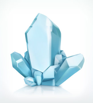 Blue crystal, vector icon
