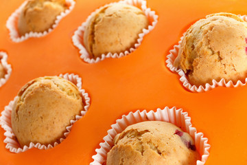 Muffins in a baking pan - Powered by Adobe
