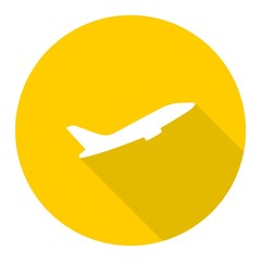 Airplane up icon with long shadow