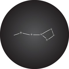 Ursa Major constellation simple icon on colorful background