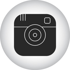 Camera simple icon on colorful background