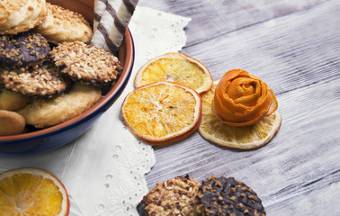 ceramic bowl with cookies