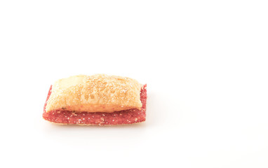 mini pie biscuit with strawberry jam