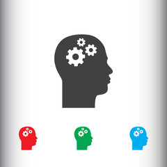 Gear in head icon