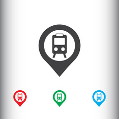 City railway station pin icon