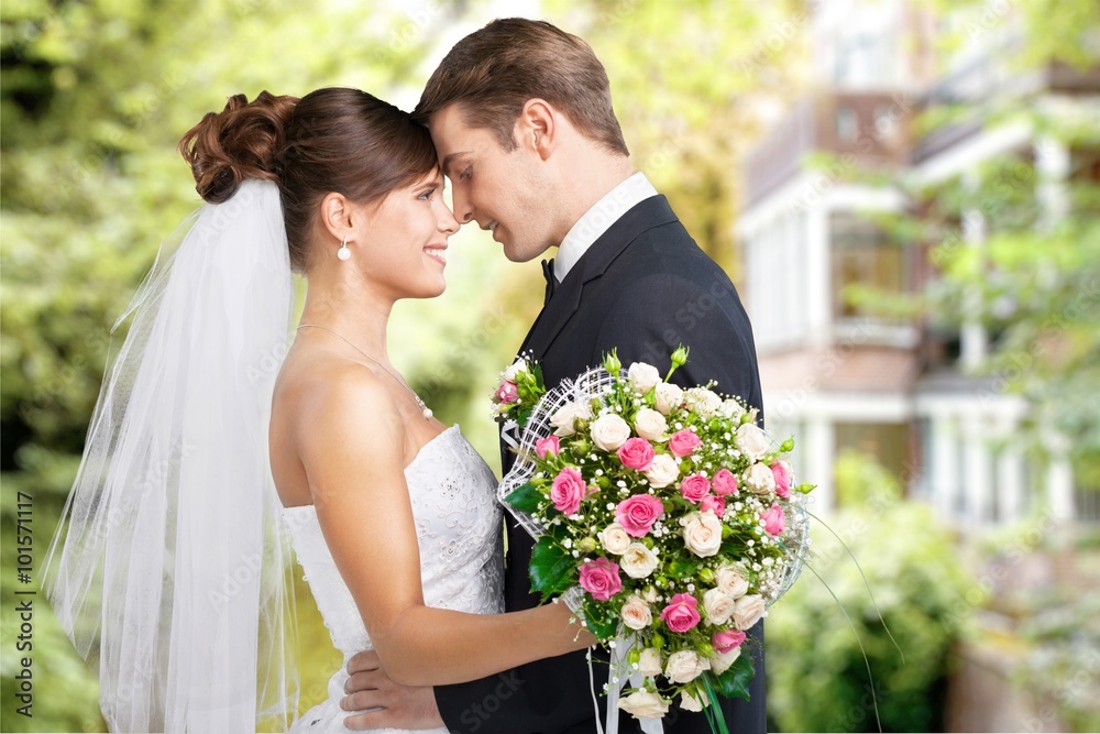 Wall mural wedding.