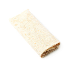 Thin armenian lavash bread isolated