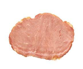 Single slice of ham isolated