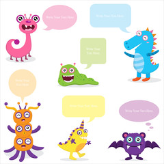 Cute Monsters Bubble Speech