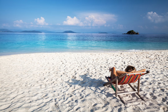 Lady on the resort