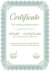 A4 vertical vintage art deco certificate template,vector illustr