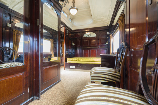 Fototapeta Luxurious vintage train carriage