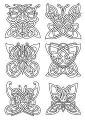 Butterfly insect tribal celtic ornaments