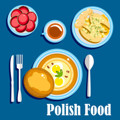 Traditional polish cuisine food and desserts