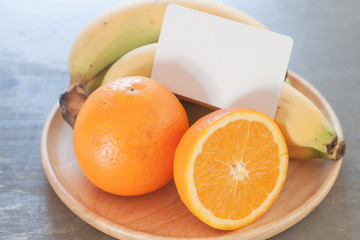 Healthy fruits with oranges and bananas