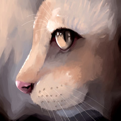 illustration digital painting cat portrait