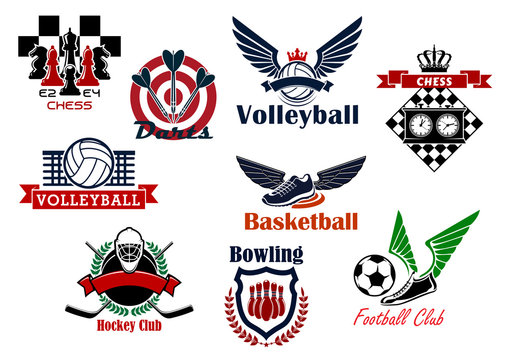 Heraldic emblems and symbols for sport team