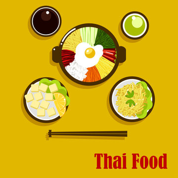 Thai cuisine dishes and sauces