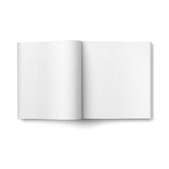 Blank open magazine template. Square format.