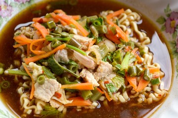 spicy blood noodle thailand