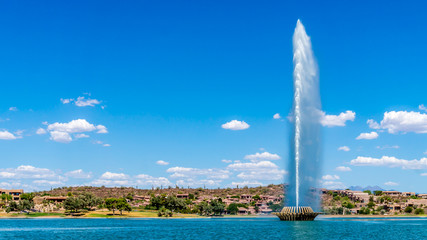 America's highest fountain at the town  of Fountain Hills in Arizona