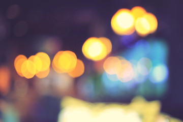 Blurry de-focused coffee room night vintage.