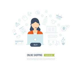 Concepts for customer support, online shopping and mobile marketing. 
